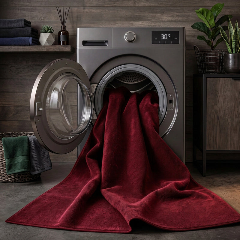 Waschbarer Kurzflor Teppich, rutschfest & weich, Einfarbig für Wohnzimmer, Schlafzimmer, Küche & Kinderzimmer-zoom-