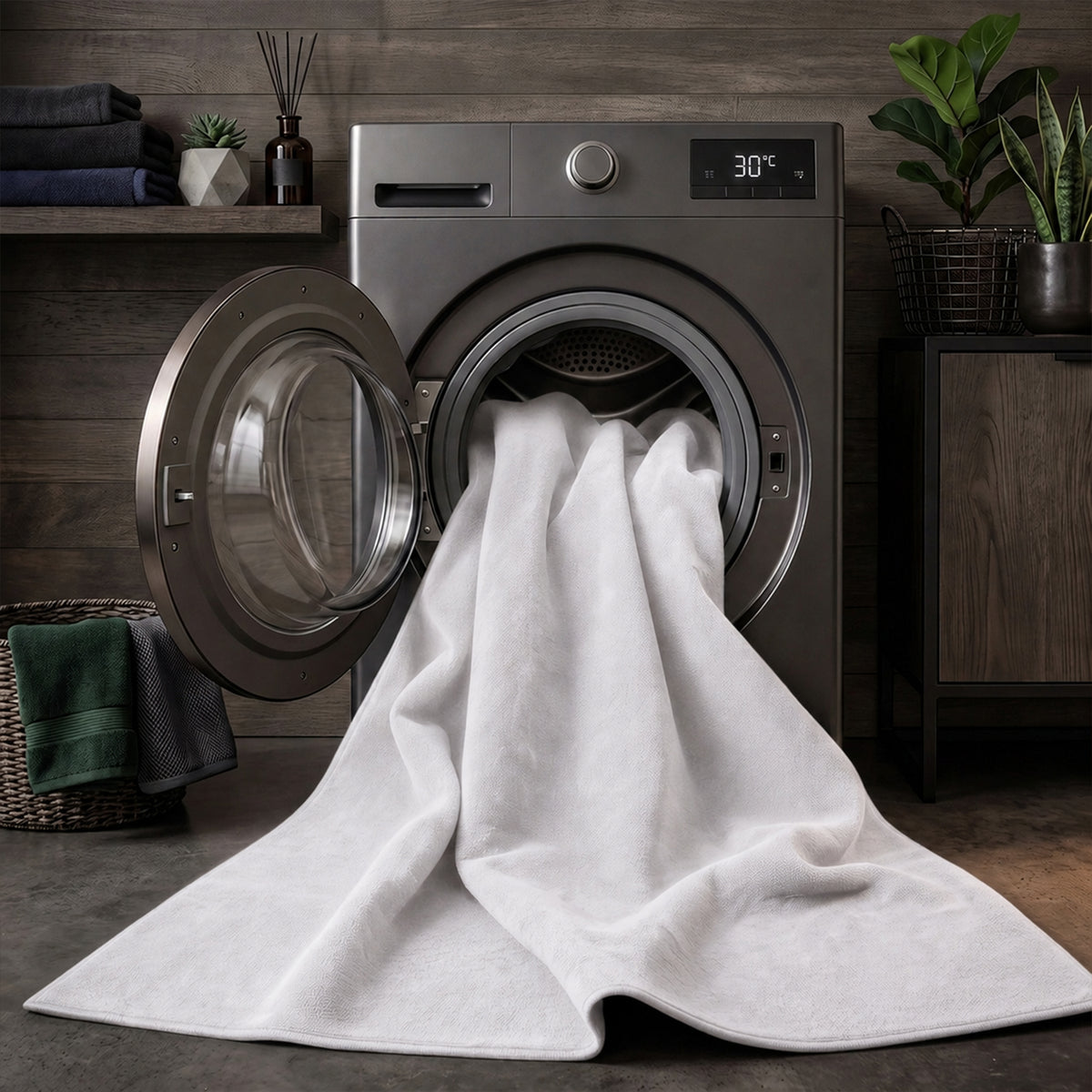 Waschbarer Kurzflor Teppich, rutschfest & weich, Einfarbig für Wohnzimmer, Schlafzimmer, Küche & Kinderzimmer-zoom-11