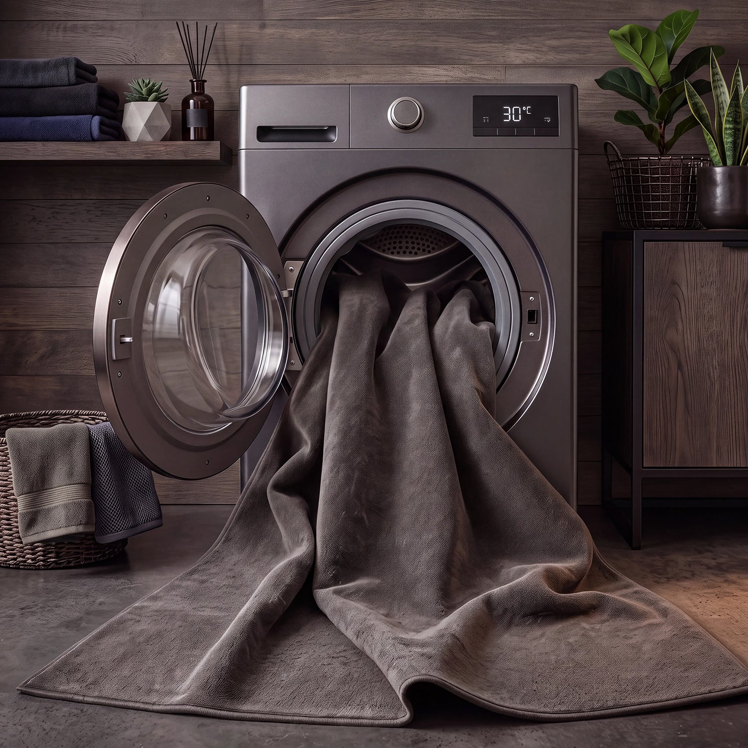 Waschbarer Kurzflor Teppich, rutschfest & weich, Einfarbig für Wohnzimmer, Schlafzimmer, Küche & Kinderzimmer-zoom-57