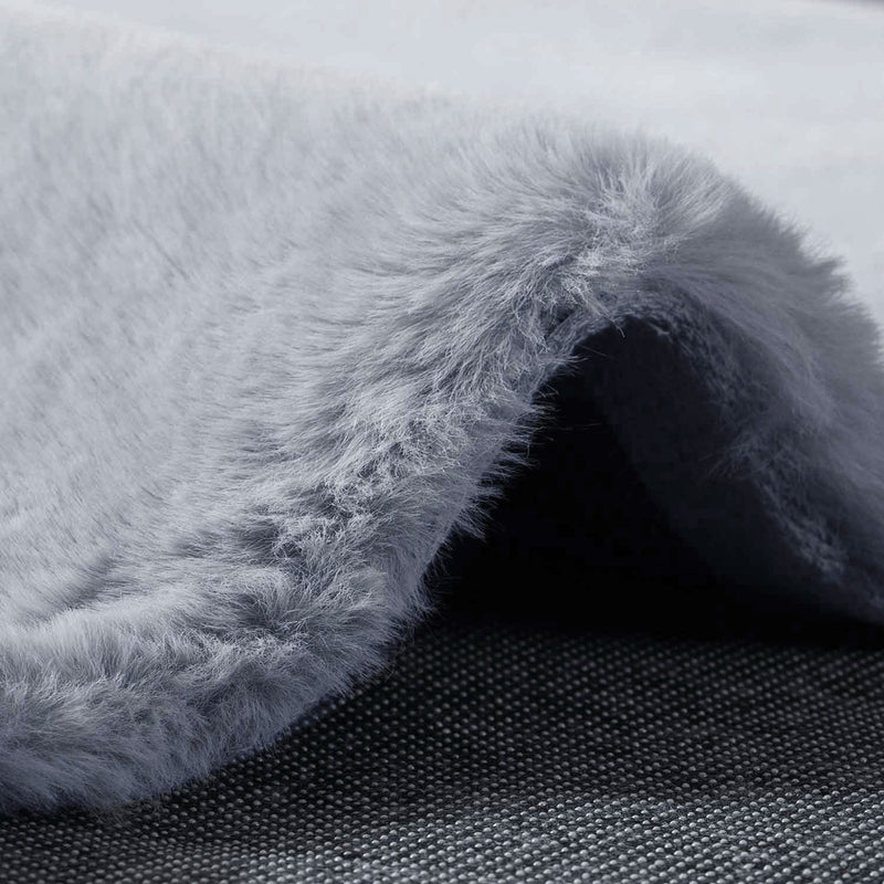 Deluxe washable fur rug, soft high-pile rug in a solid color, cozy for your living room or bedroom-zoom-