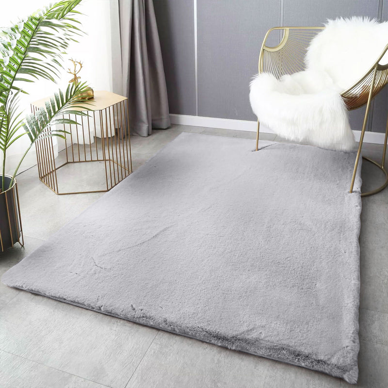 Deluxe washable fur rug, soft high-pile rug in a solid color, cozy for your living room or bedroom-zoom-