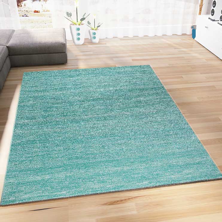 Modern Green Solid Color Rug, Short Pile Mottled, Colorfast, Easy Care, NEW-zoom-
