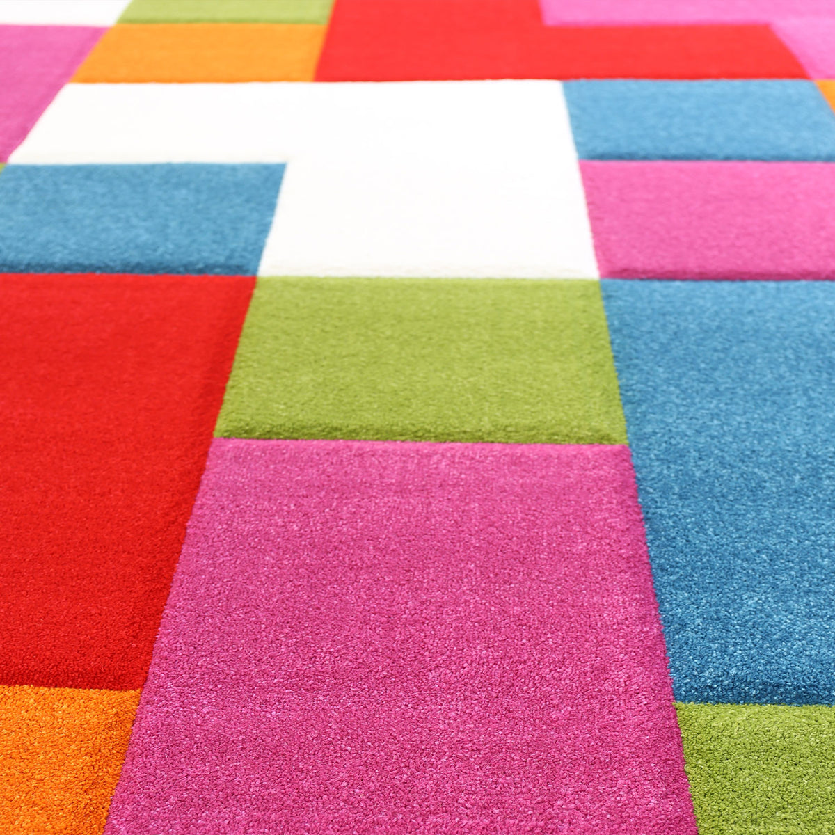 Woven Rug Multicolor Geometric Abstract Soft High-Quality - I9528-zoom-2