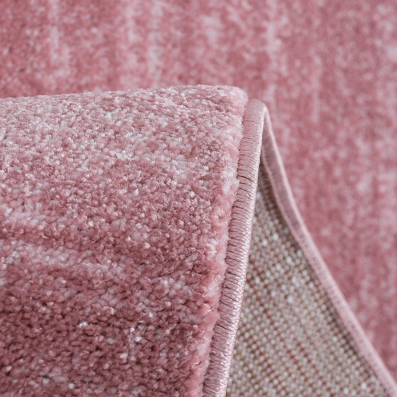 Short pile rug solid color modern pink mottled colorfast easy-care pastel colors, for living room, bedroom-zoom-