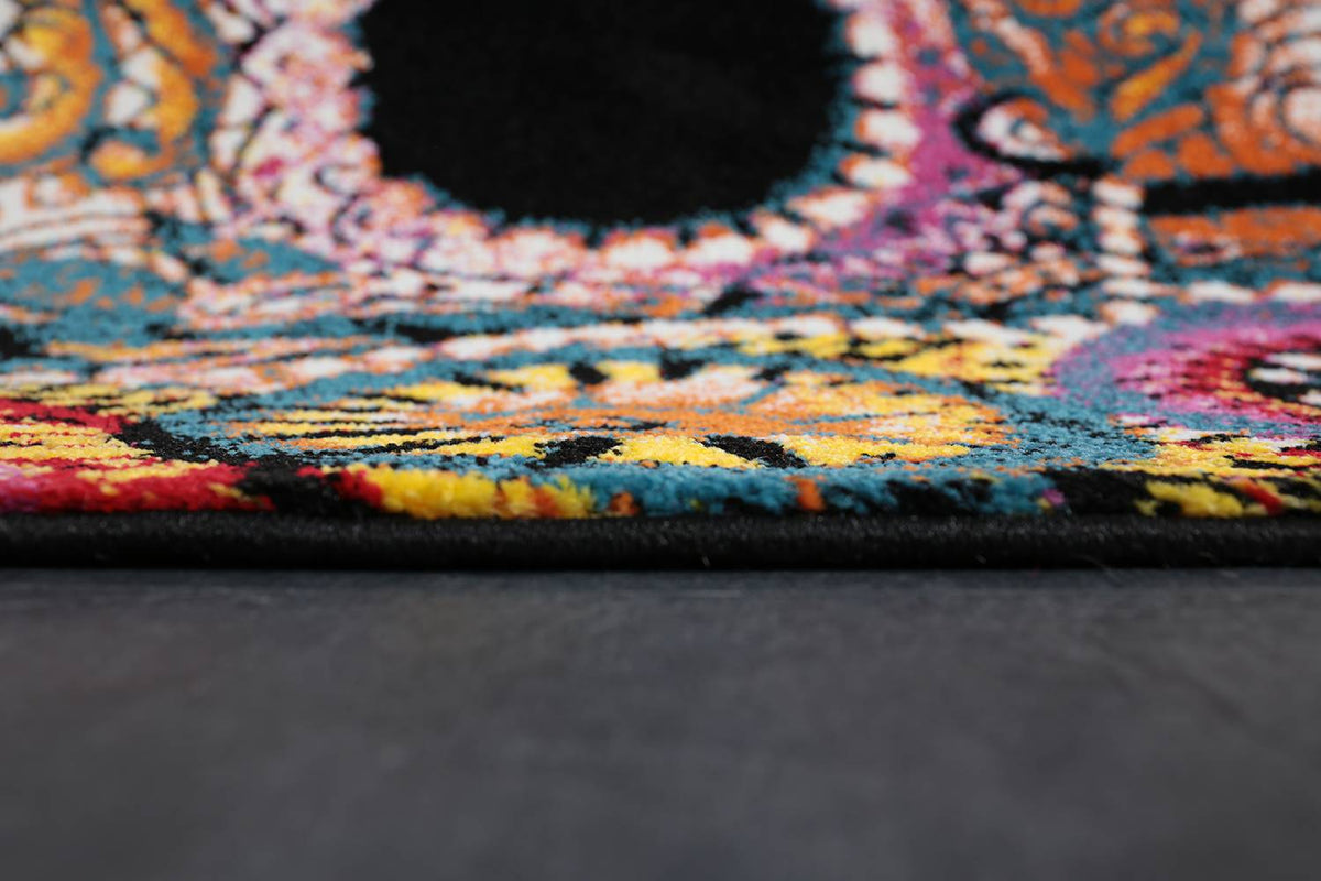 CaliforniaC044 Red Skull Multicolor Rug