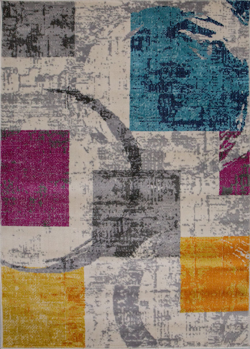 Wohnzimmer Kurzflor Patchwork Muster Skandi Boho Modern Style-zoom-4