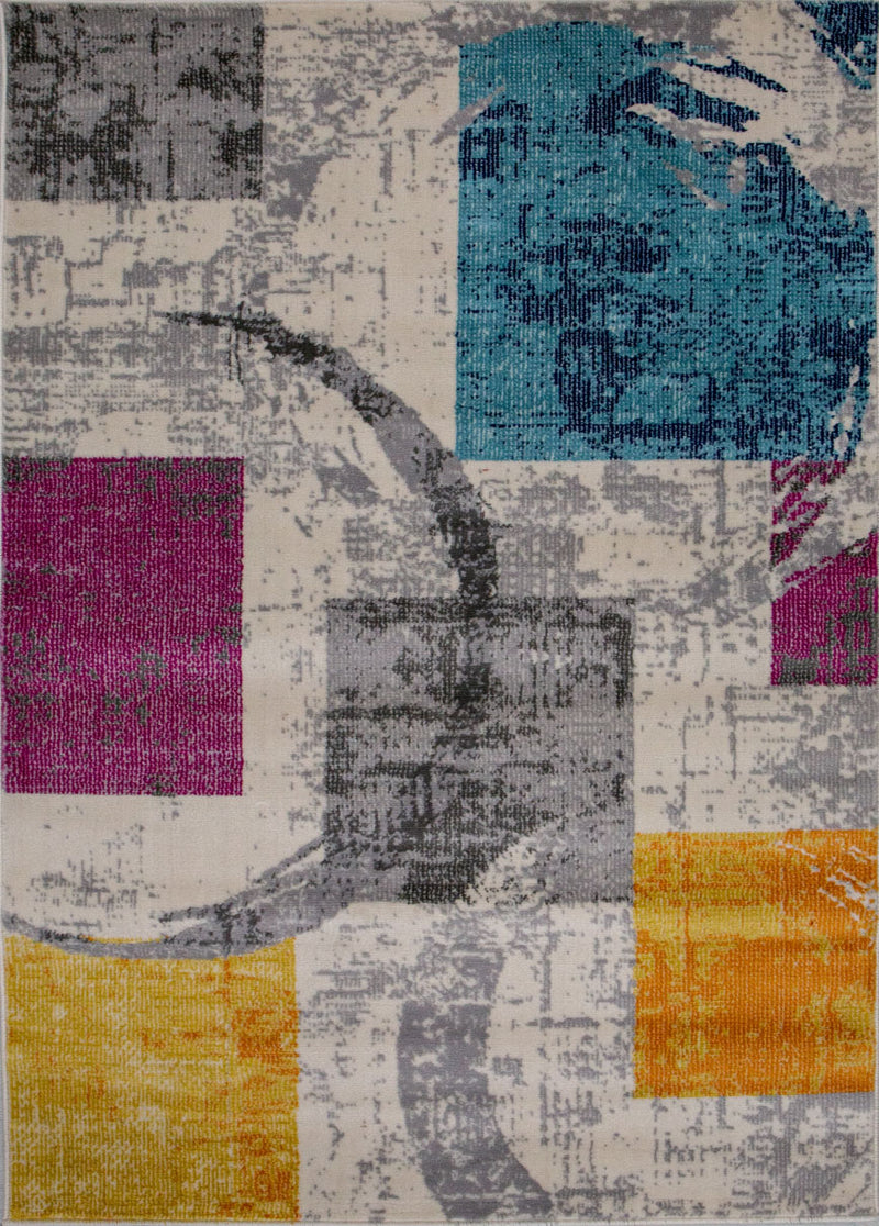 Wohnzimmer Kurzflor Patchwork Muster Skandi Boho Modern Style-zoom-