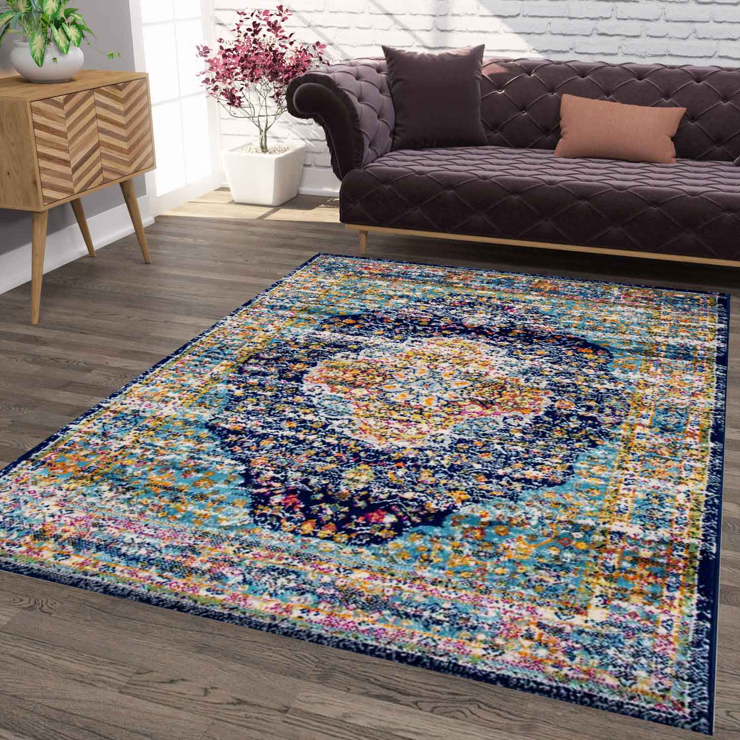 Wohnzimmer Teppich Kurzflor Orientalisch & Klassisch Style in versch. Farben-zoom-2