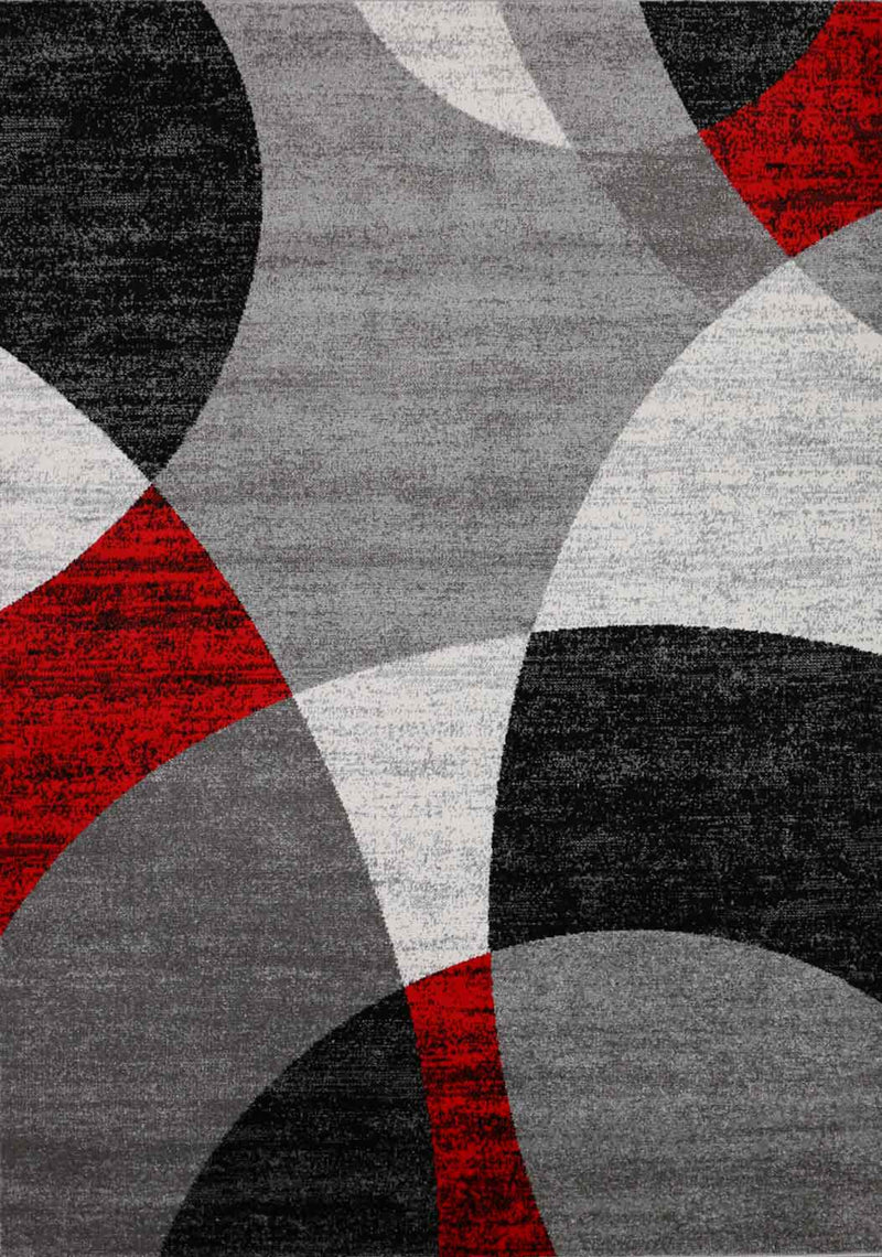 Milano9120 Red Living Room Bedroom Rug Geometric Circle Pattern Mottled-zoom-