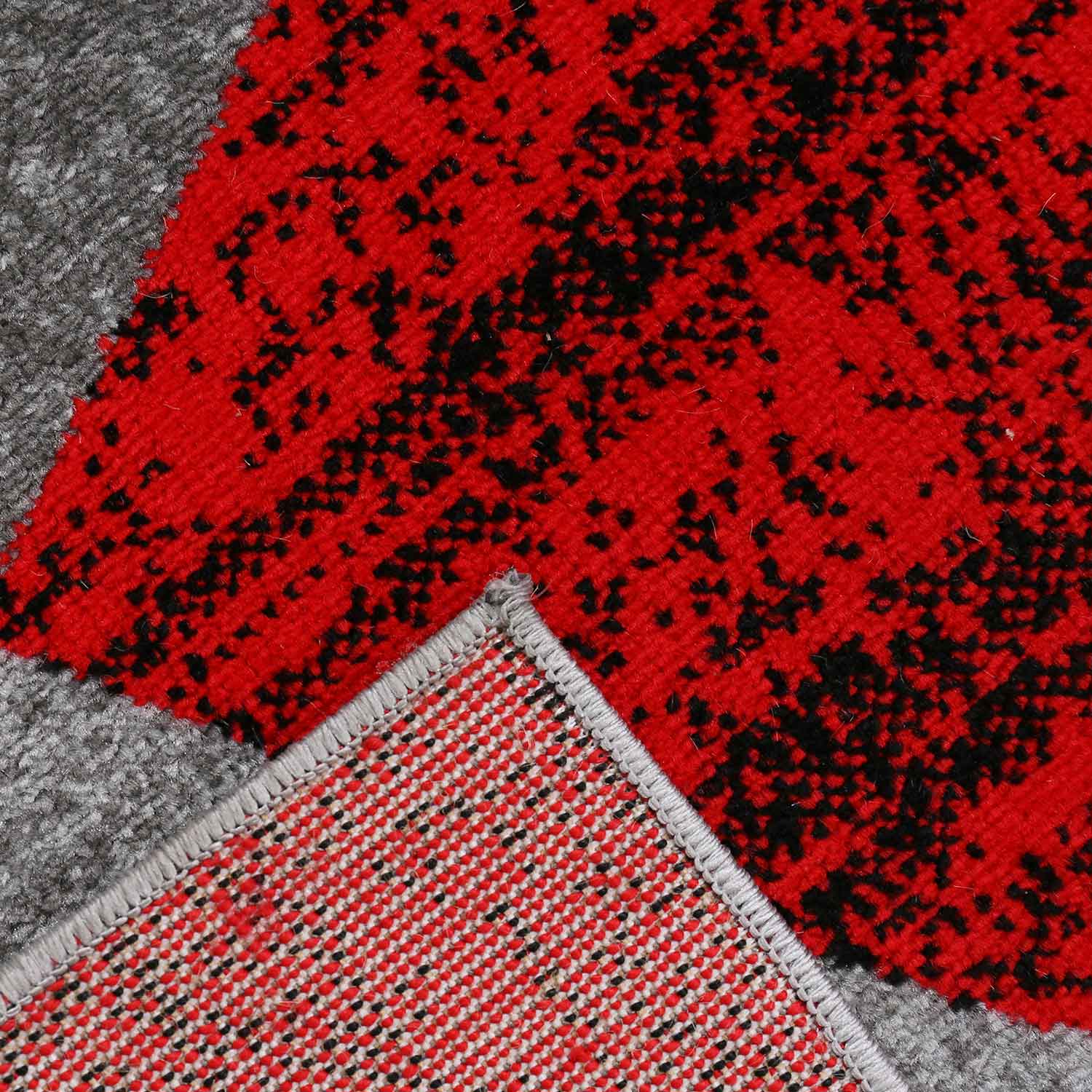 Milano9120 Red Living Room Bedroom Rug Geometric Circle Pattern Mottled-2