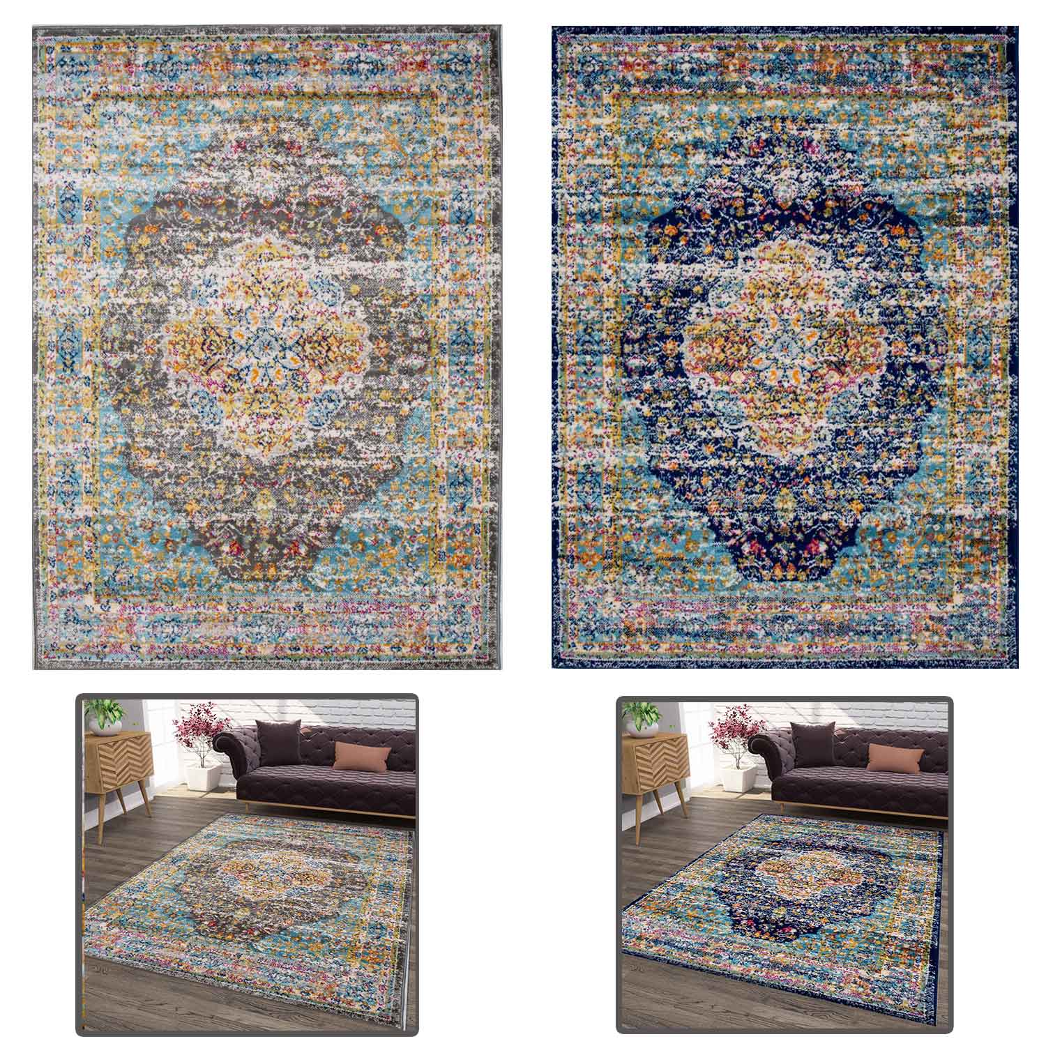 Wohnzimmer Teppich Kurzflor Orientalisch & Klassisch Style in versch. Farben-1