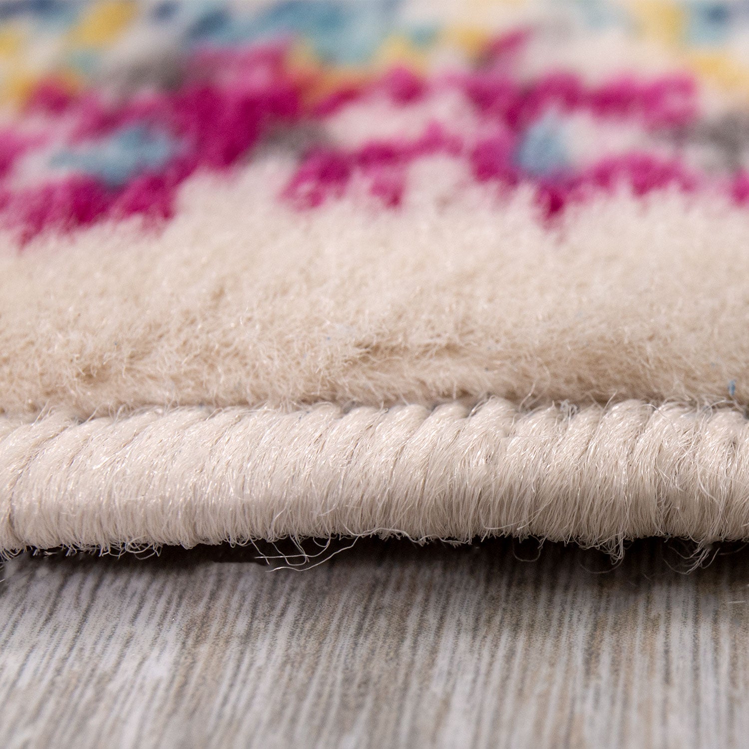 Living room rug, vintage look, designer short pile rug in colorful designs-3