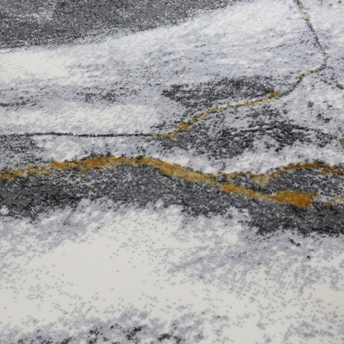 Living room rug with marble look in gray and gold tones, glossy, modern-zoom-5