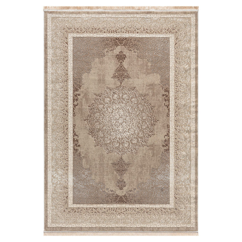 Short-pile rug, modern rug with ornamental pattern – easy to care for & durable – suitable for underfloor heating-zoom-